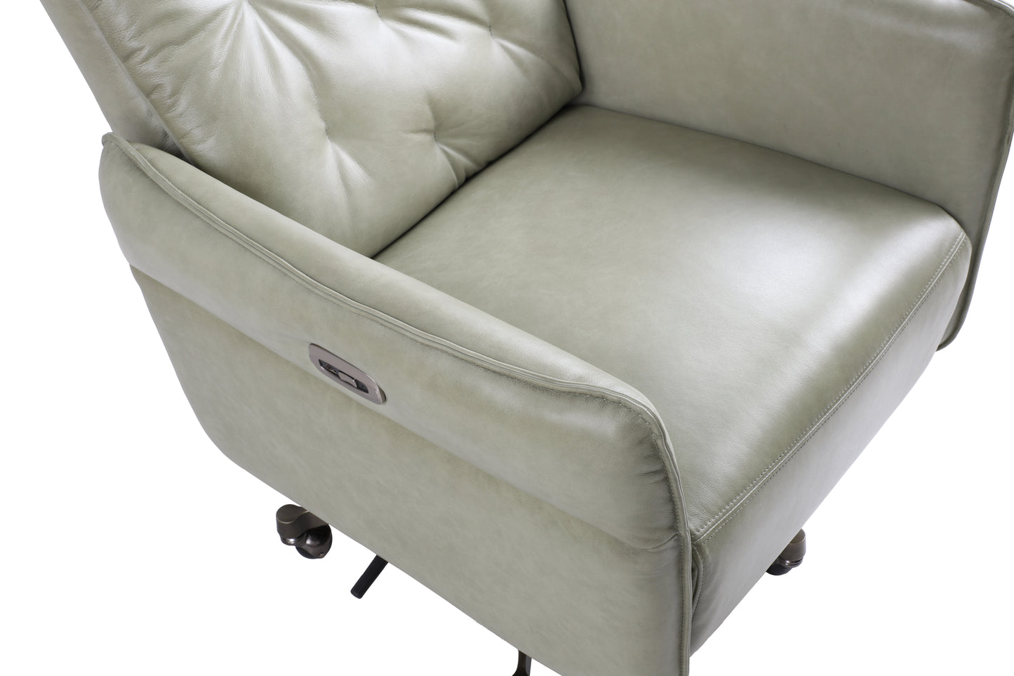 Ventura Genuine Leather Power Swivel Recliner Chair