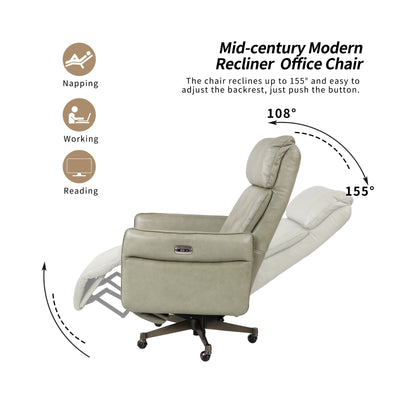 Ventura Genuine Leather Power Swivel Recliner Chair