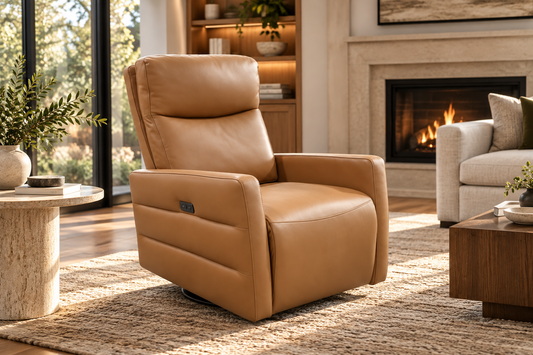 Pelvora Genuine Leather Zero Gravity Power Recliner with USB Charging