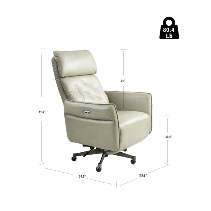 Ventura Genuine Leather Power Swivel Recliner Chair